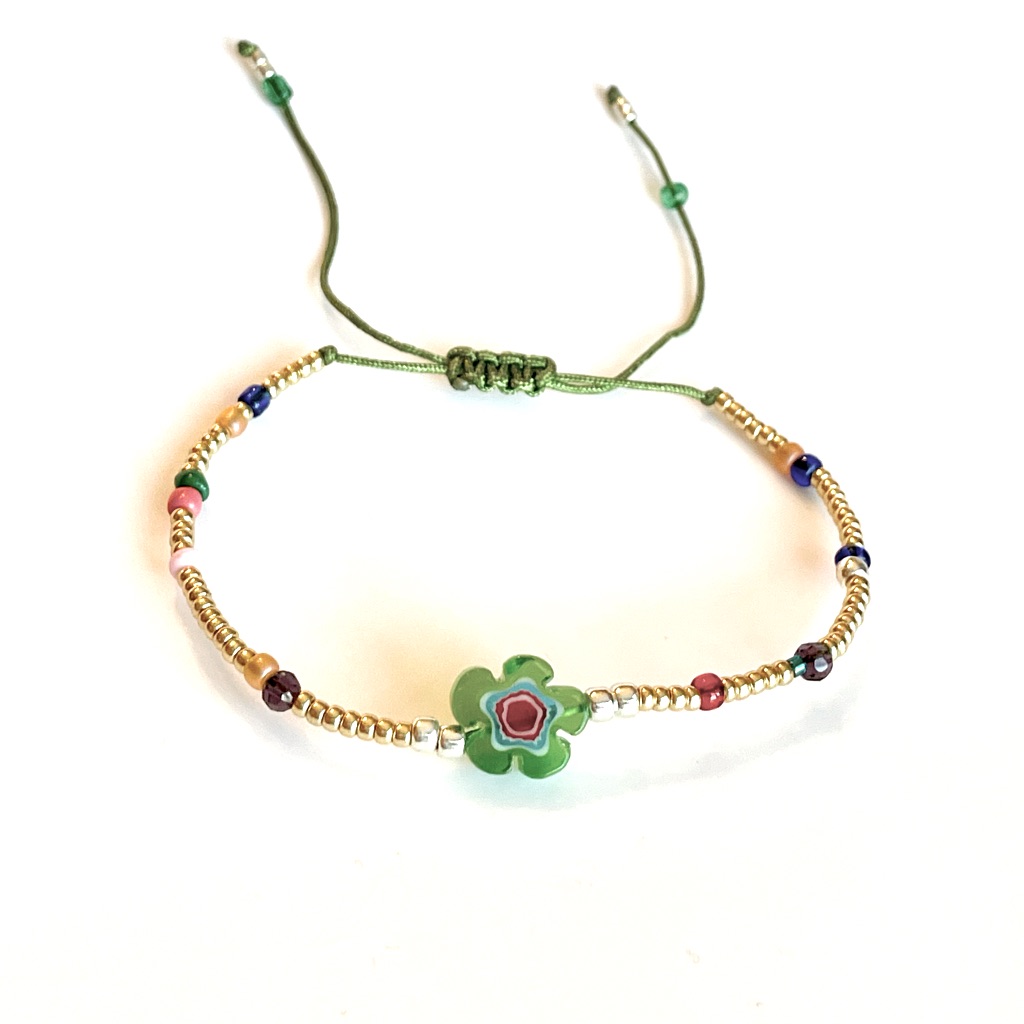 Boho Bracelet Adjustable Flower Macrame Thin Dainty Minimalist 9$